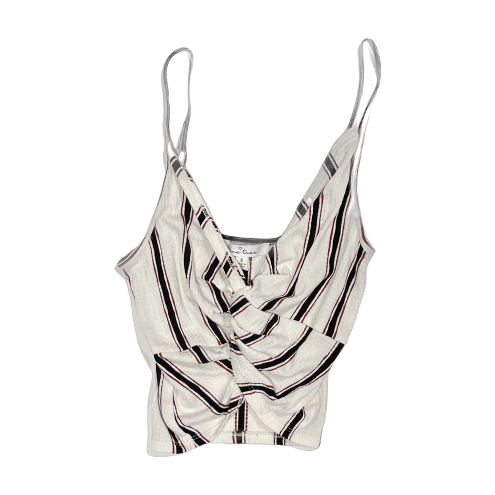 Love Tree Striped Tank Crop Top
